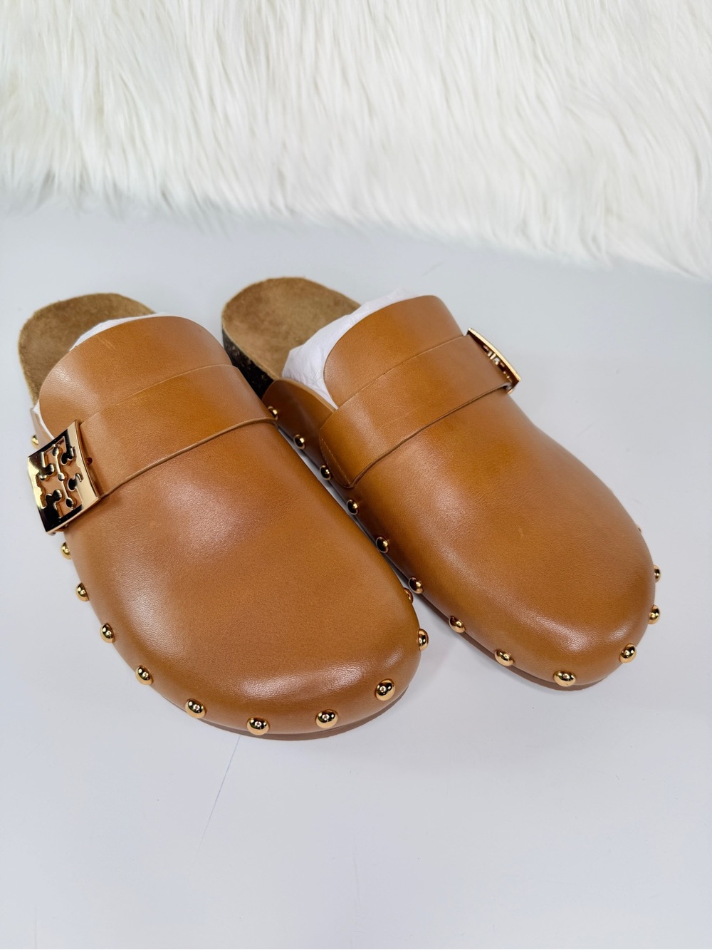 Tory Burch Women’s Mellow Studded Mule - Caramel Corn - Size 9 - Picture 2 of 8